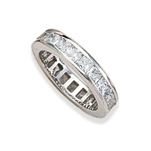 Princess Cut Cubics Eternity Ring